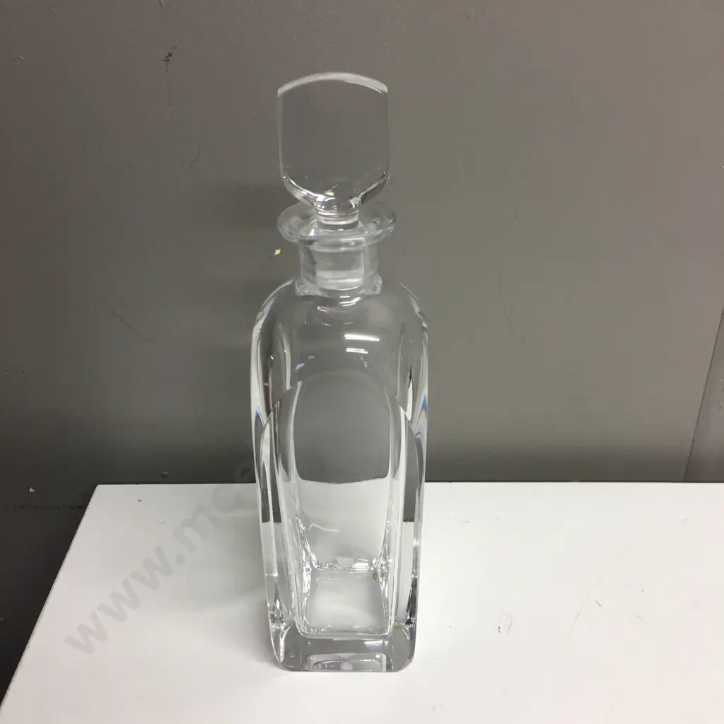 Vintage Mid-Century Orrefors Crystal Glass Decanter with Stopper, Signed Engraved Base, 29.5cm Image 1++