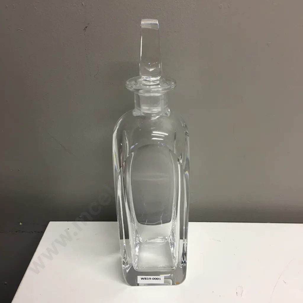 Vintage Mid-Century Orrefors Crystal Glass Decanter with Stopper, Signed Engraved Base, 29.5cm Image 1++