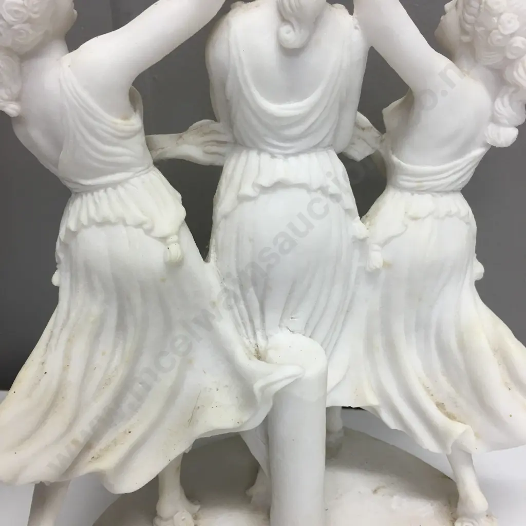 Vintage 'The Three Graces' Statue H29cm, & Hebe Goddess of Youths Statue H33cm Image 1++