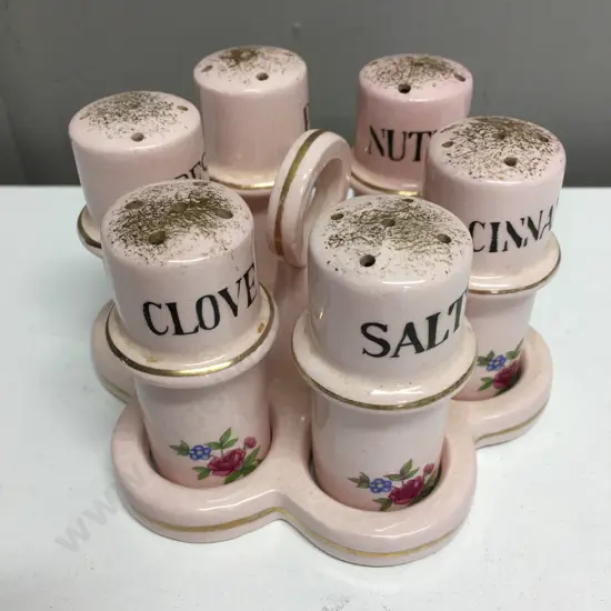Vintage Pink/Floral China Spice Set