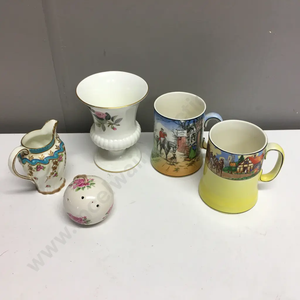 Burslem 1931 & 1932 Christmas Mugs, Wedgwood Vase Etc Image 1++