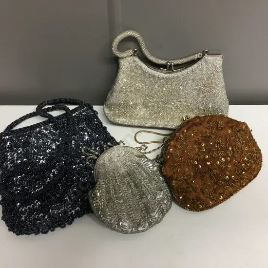 Lot of 4 Vintage Beaded Bags