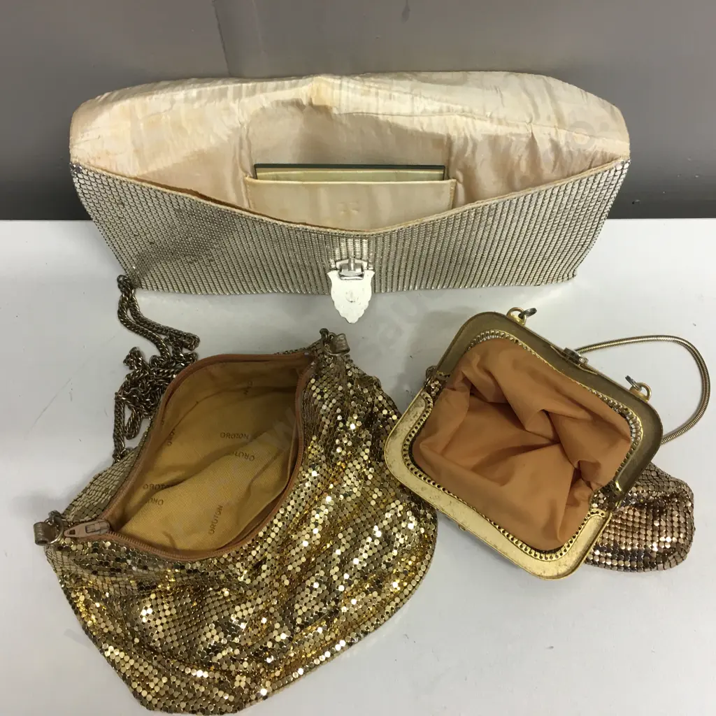 Lot of 3 Vintage Mesh Bags Including Oroton Image 1++