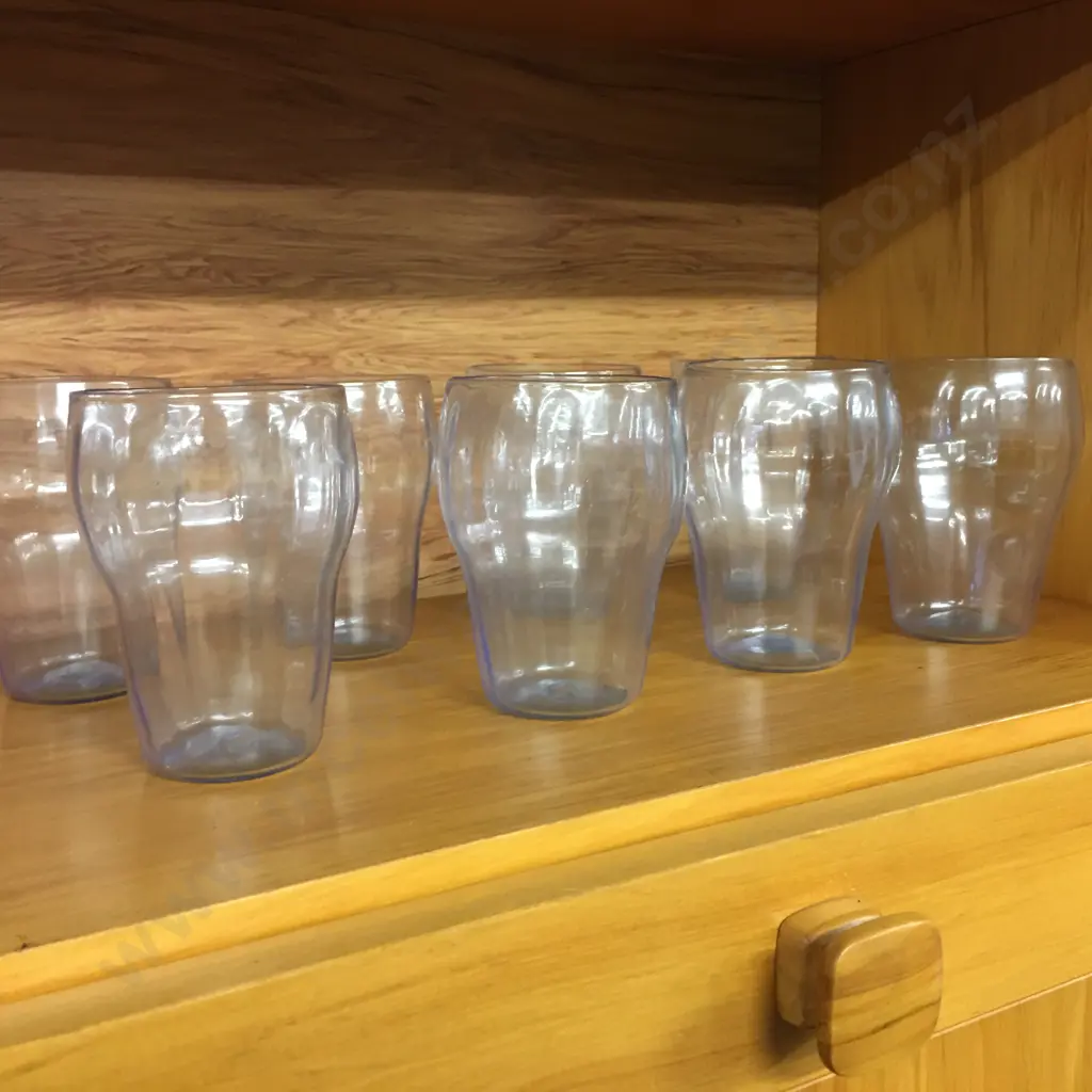 Vintage Hand Blown Glass Tumblers, Set of 8 Image 1++