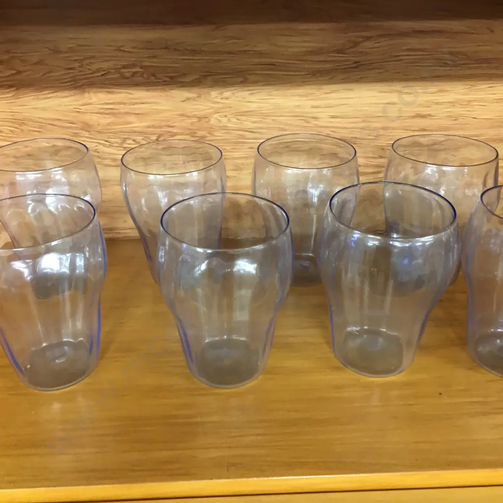Vintage Hand Blown Glass Tumblers, Set of 8 Image 1++