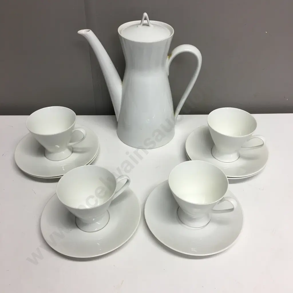 German Rosenthal Coffee Pot With 4 Duos & 2 Extra Saucers (af) to 1x cup Image 1++