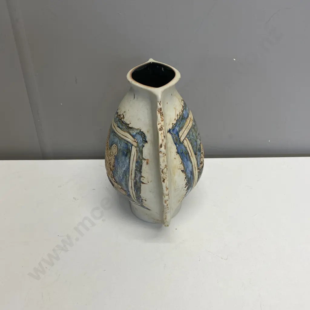 Tenmoku Art pottery Vase H20cm Image 1++