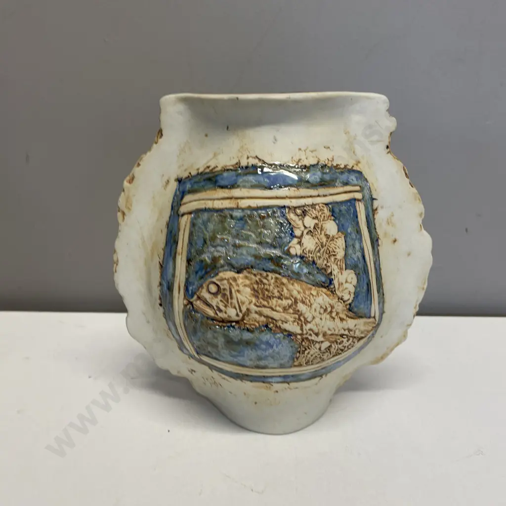 Tenmoku Art pottery Vase H20cm Image 1++