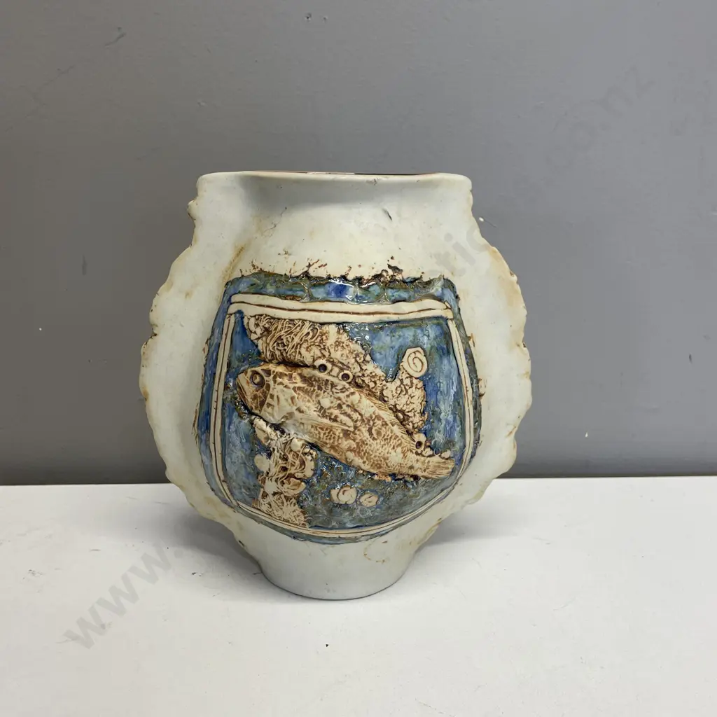 Tenmoku Art pottery Vase H20cm Image 1++