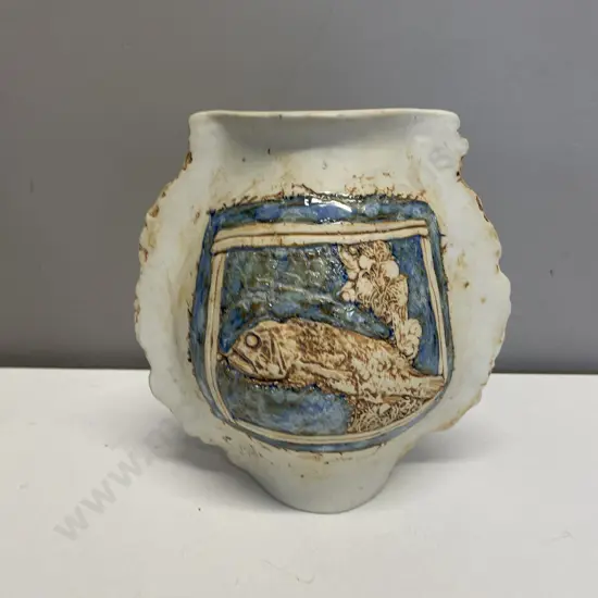 Tenmoku Art pottery Vase H20cm