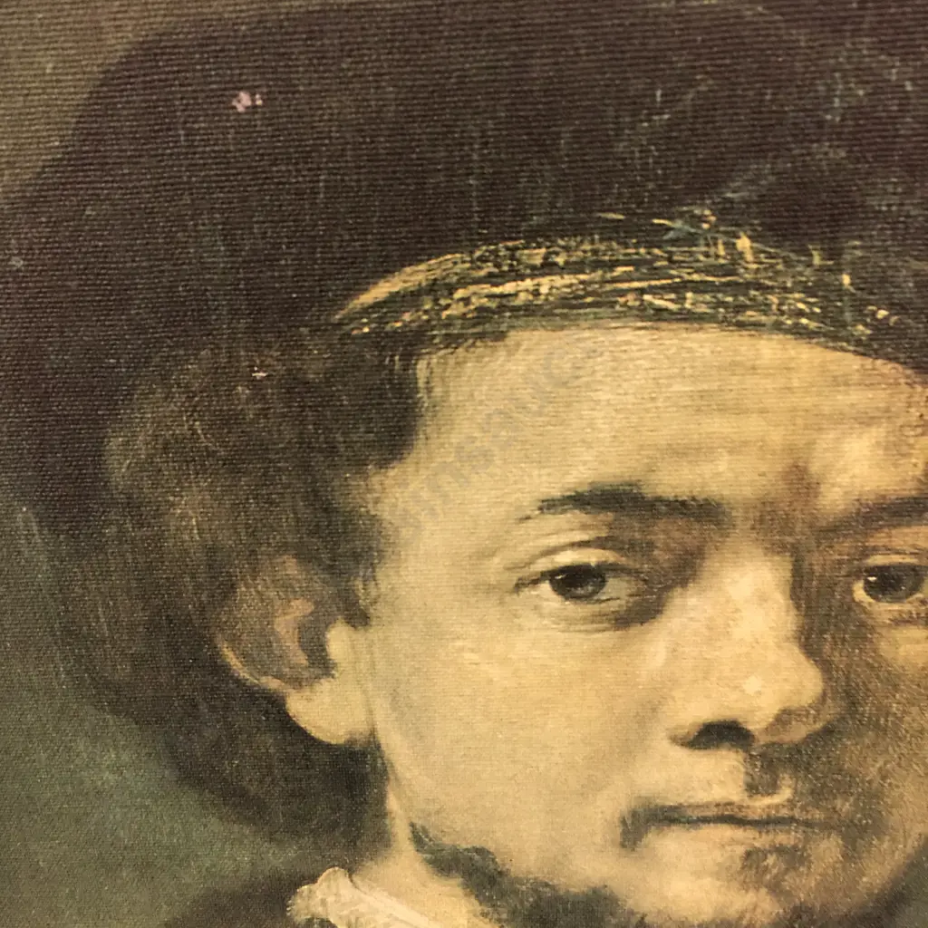 Gilt Framed Print Self Portrait By Rembrant H74cm, W58cm. Image 1++