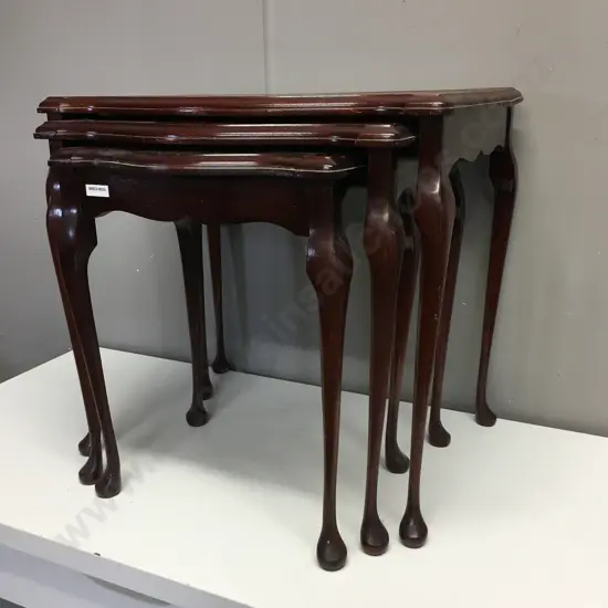 Nest of 3 Mahogany Tables