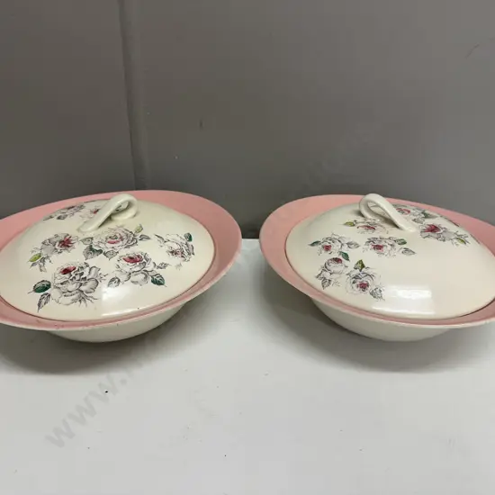 Johnson Bros Lidded Serving Dishes x2