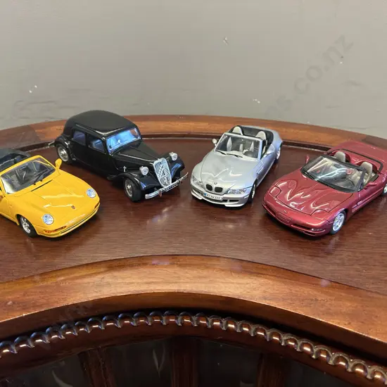 Lot of 4 Vintage Burago 1:24 Scale Diecast Model Cars