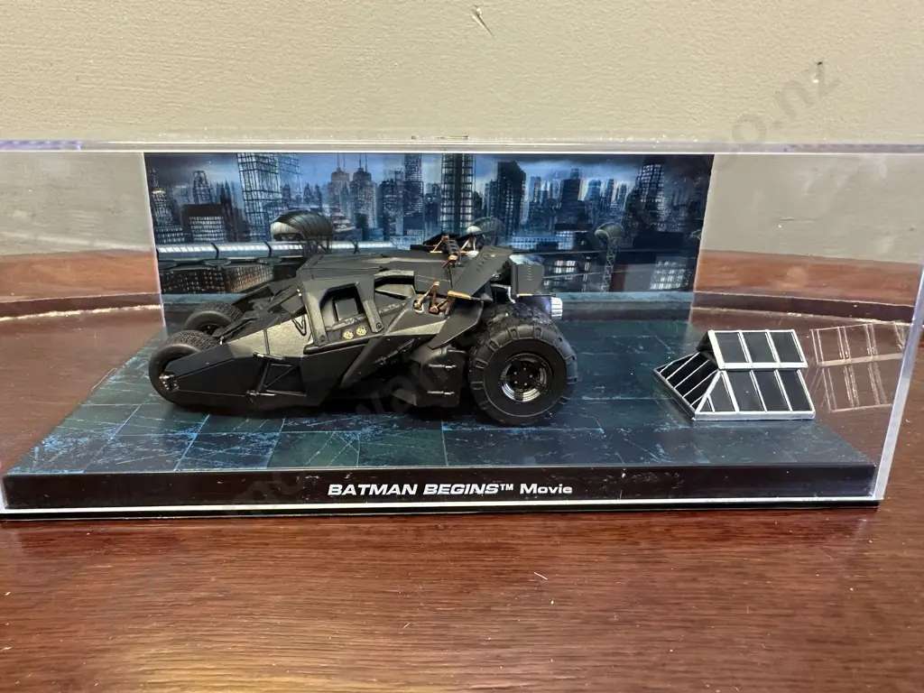 Batman Begins Movie - Diecast Batmobile Model Displayed In Clear Case Image 1++