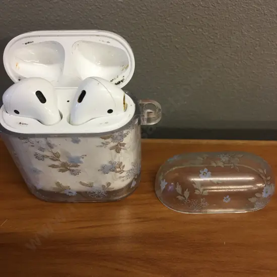 Apple Airpods A1602 With Clear Floral Case