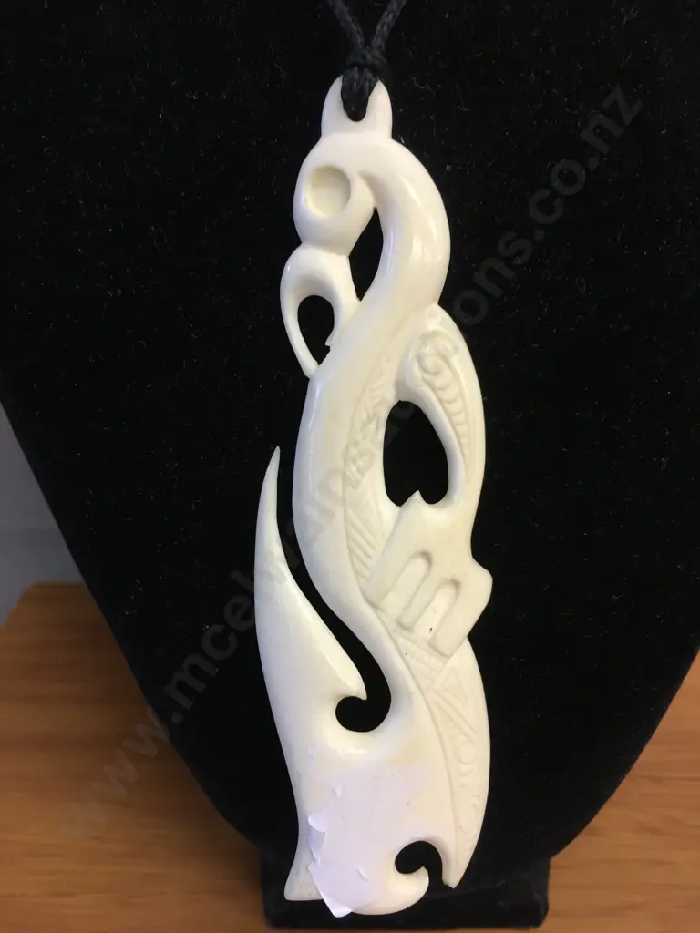 Bone Carving Pendant 13 x 4cm Image 1++