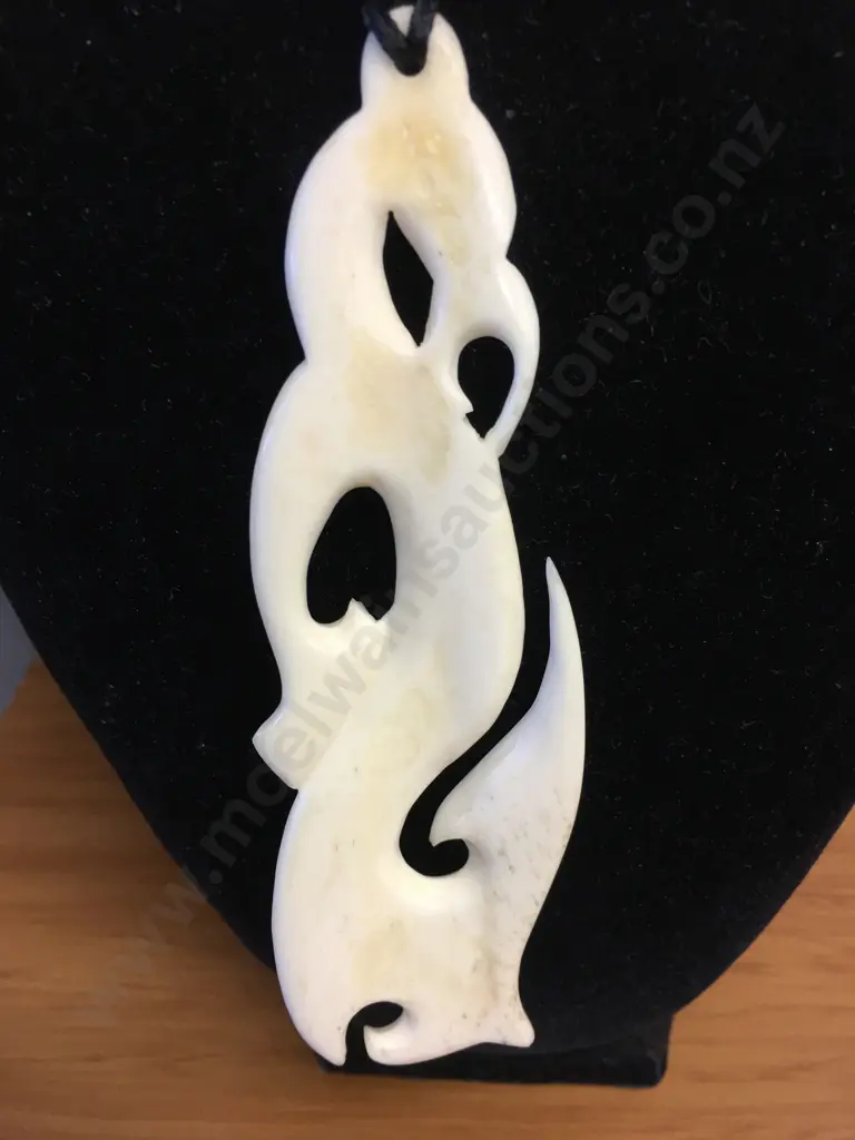 Bone Carving Pendant 13 x 4cm Image 1++