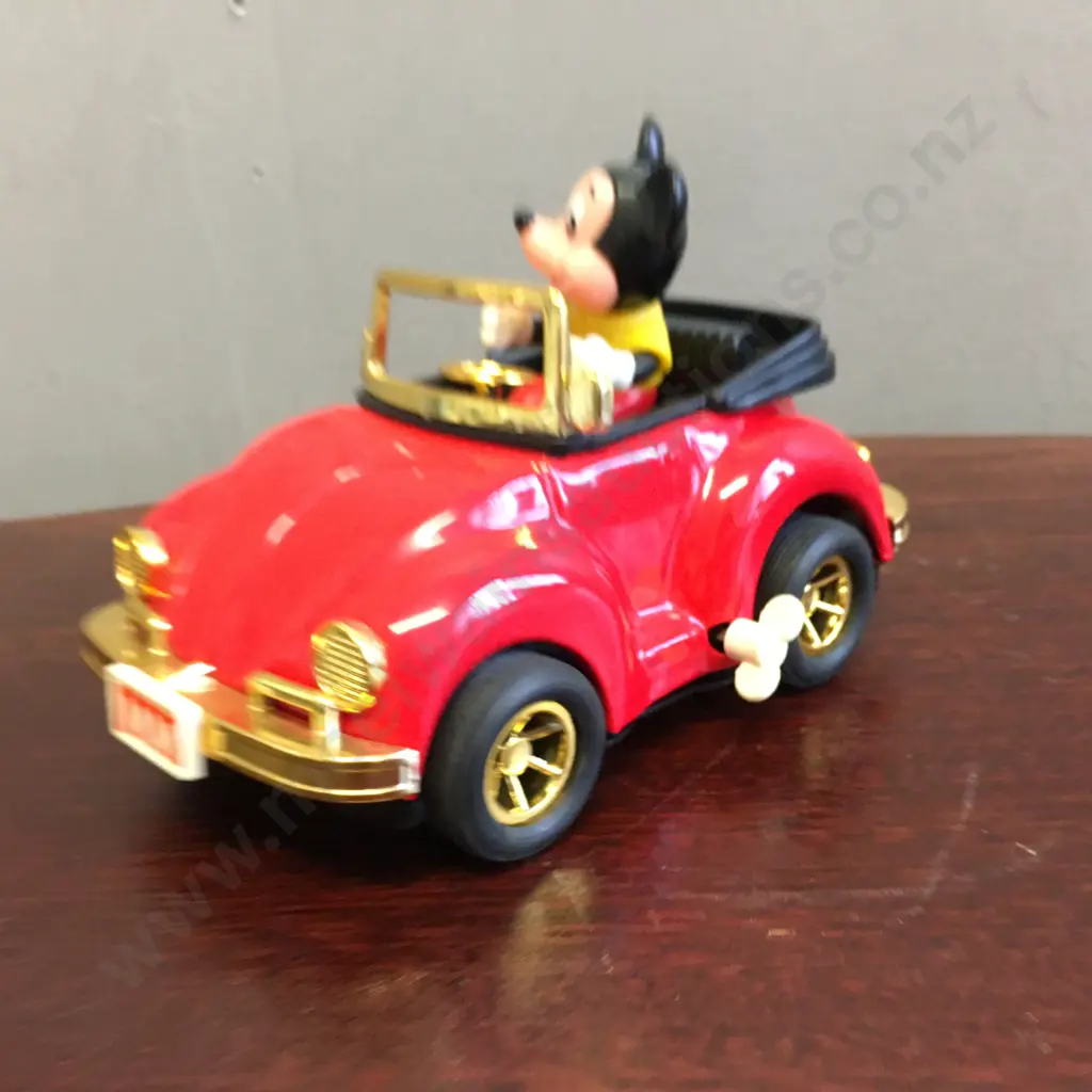 Vintage Walt Disney Productions Mickey Mouse Wind-Up Tin VW, Masudaya Corp Japan, 1983 Image 1++