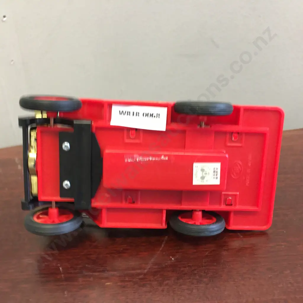 Vintage Walt Disney Productions Mickey Mouse Lever Toy Tinplate Fire Engine, Masudaya Corp Japan, 1984 Image 1++