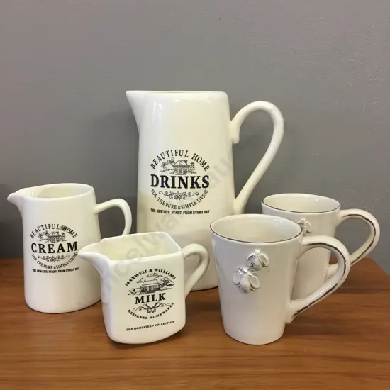 Selection Of Jugs Including Maxwell Willams & CC Interiors Cofee Mugs x2