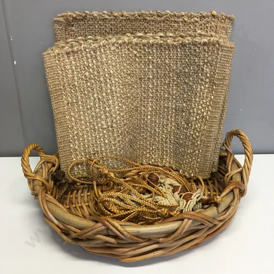 Double Handled Round Cane Serving Tray, Placemats & Plant Holders