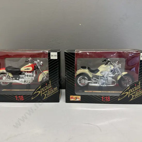 Maisto Special Edition BMW R1200C & Honda F6C 1:18 Diecast Motorcycles (NIB)