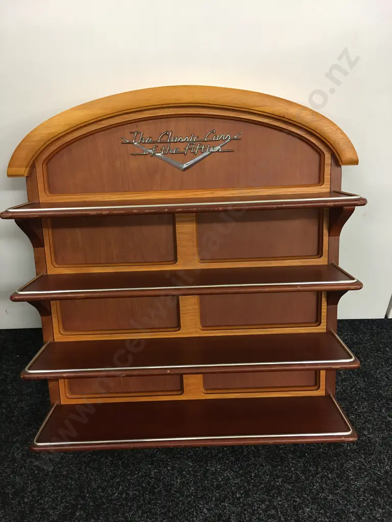 The Classic Cars Of The Fifties Wooden Wall Mount Display Shelf, H53 W47.5 D12.5cm Image 1++