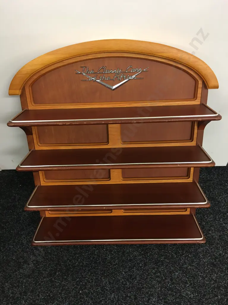 The Classic Cars Of The Fifties Wooden Wall Mount Display Shelf, H53 W47.5 D12.5cm Image 1++
