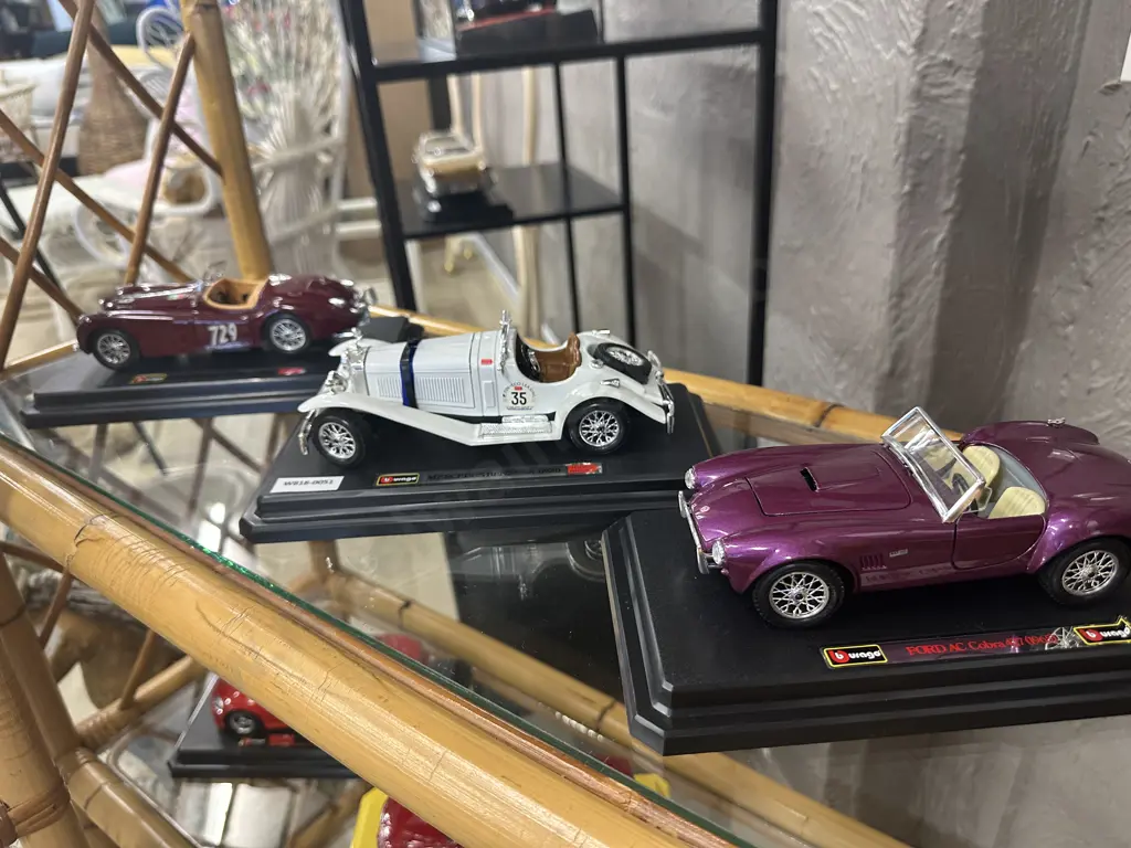 Lot of 3 Burago Diecast Model Cars With Bases Image 1++