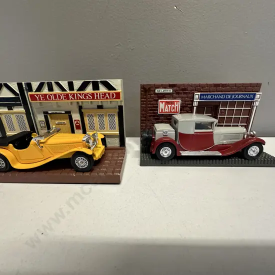 Vintage Matchbox Models of Yesteryear Diecast 1:38 Diorama's 1936 Jaguar SS-100 & 1927 Bugatti T44