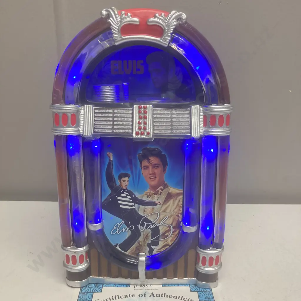 Rare Elvis Rocks Forever! Musical Jukebox, Limited Edition With COA, Bradford Exchange, H26cm Image 1++
