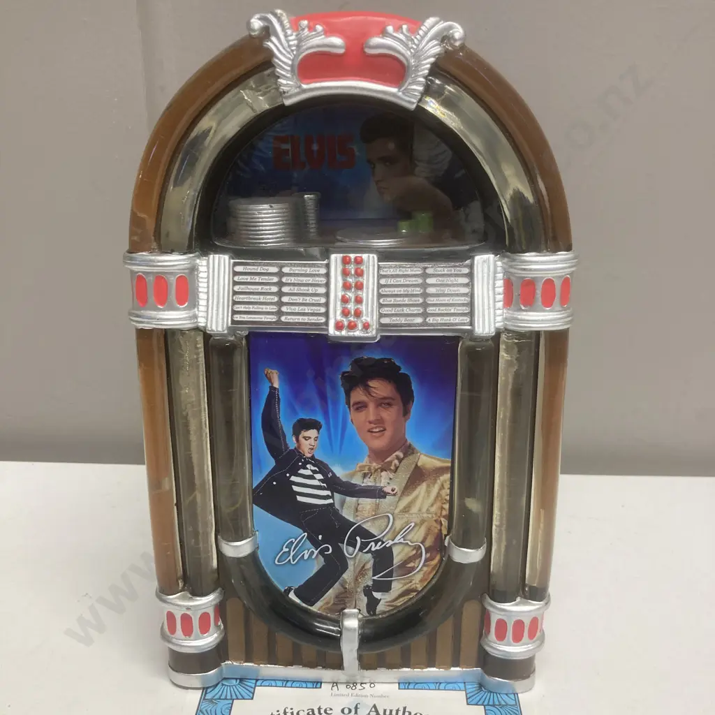 Rare Elvis Rocks Forever! Musical Jukebox, Limited Edition With COA, Bradford Exchange, H26cm Image 1++