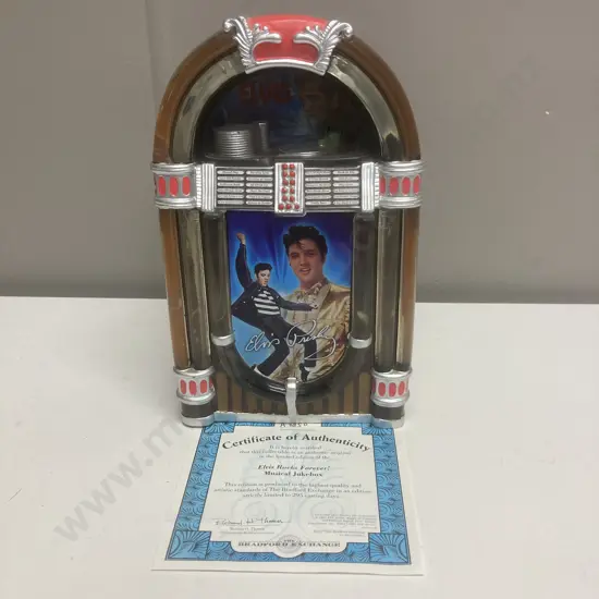 Rare Elvis Rocks Forever! Musical Jukebox, Limited Edition With COA, Bradford Exchange, H26cm