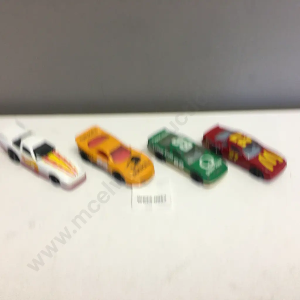 Vintage 1993 McDonalds Hot Wheels Happy Meal Cars, Race Car #27, Duracell Racer #88, Quaker State #62, Probe Funny Car Image 1++