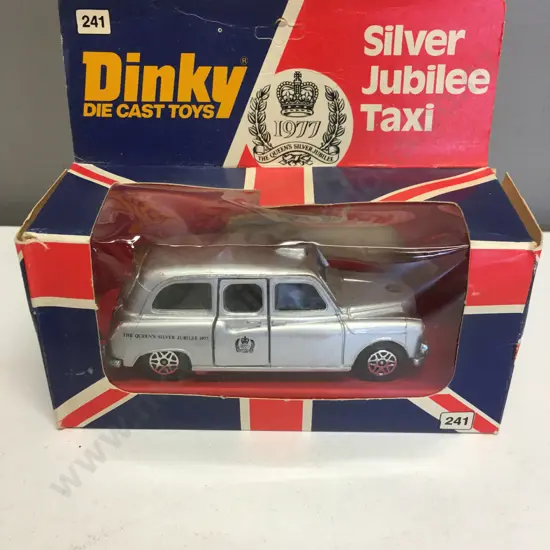 Vintage Dinky 241 Silver Jubilee Taxi With Original Box