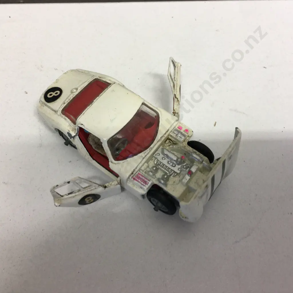 Rare Corgi 324 Marcos 1800 G.T With Volvo Engine, White With Green Stripes,1966-69, Good Condition (1 Tyre Has Split) Image 1++