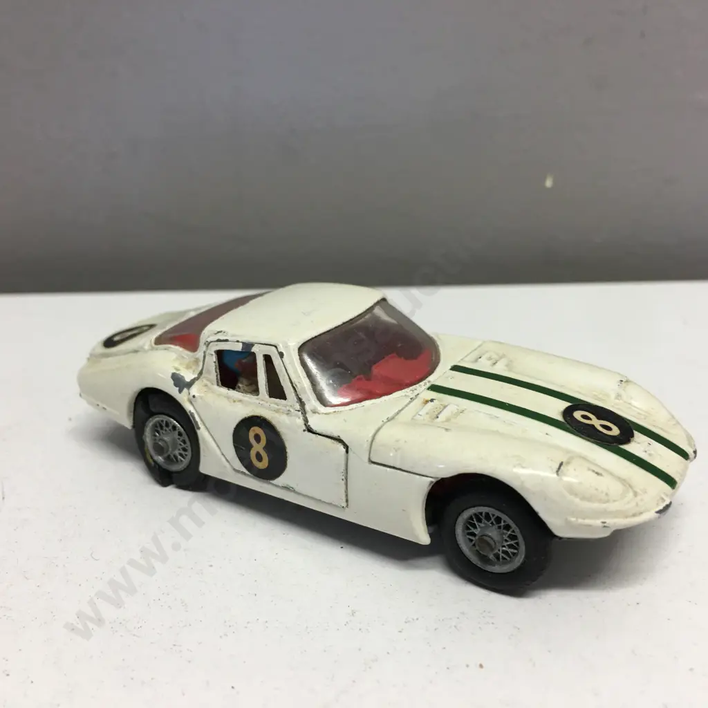 Rare Corgi 324 Marcos 1800 G.T With Volvo Engine, White With Green Stripes,1966-69, Good Condition (1 Tyre Has Split) Image 1++