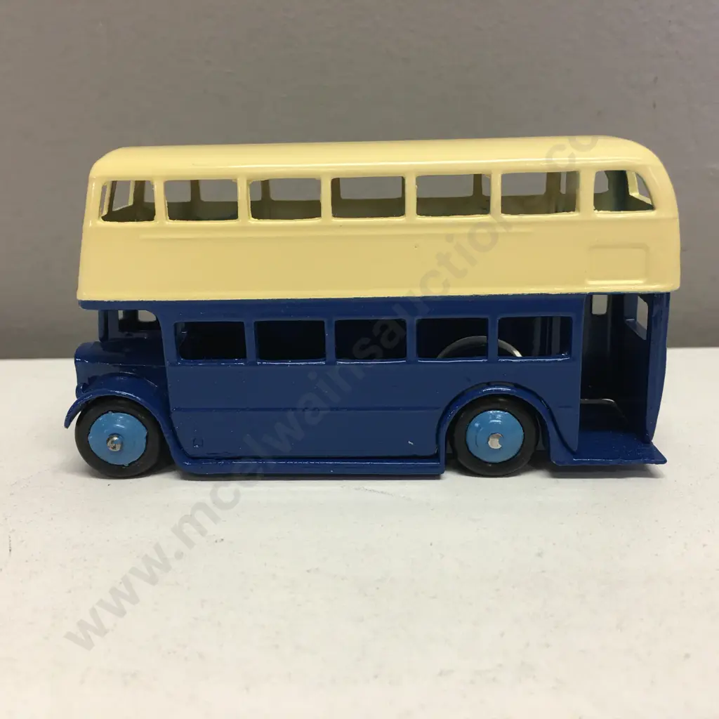 Dinky Toys - Meccano Ltd #290 Early Double Decker Bus In Blue & Cream, Mint Vintage Diecast Image 1++