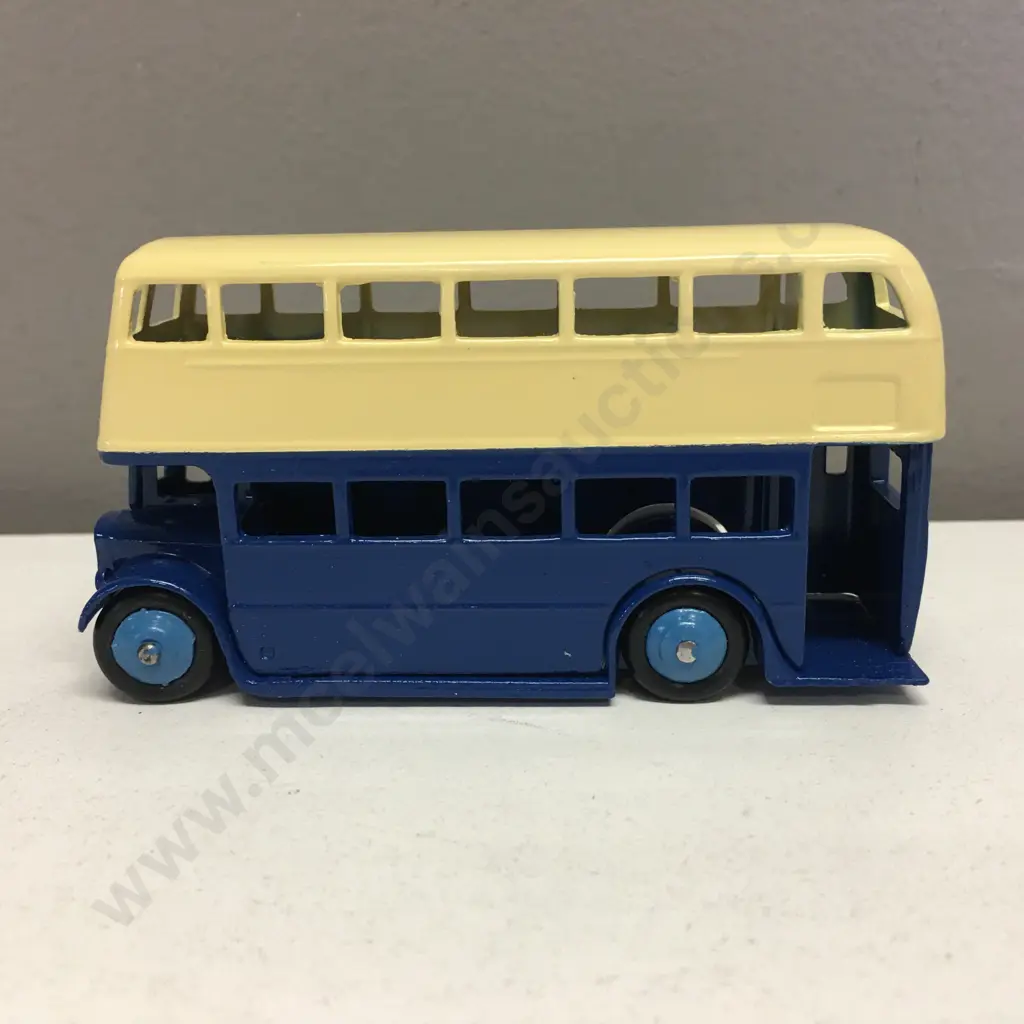 Dinky Toys - Meccano Ltd #290 Early Double Decker Bus In Blue & Cream, Mint Vintage Diecast Image 1++
