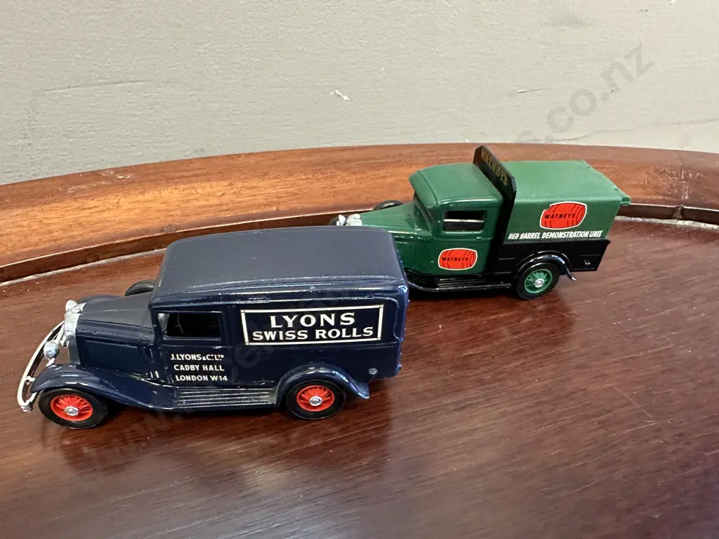 Pair of Rare French Eligor 1:43 Diecast 1932 Ford Vans, Lyons Swiss Rolls & Watneys Red Barrel Image 1++
