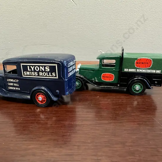 Pair of Rare French Eligor 1:43 Diecast 1932 Ford Vans, Lyons Swiss Rolls & Watneys Red Barrel