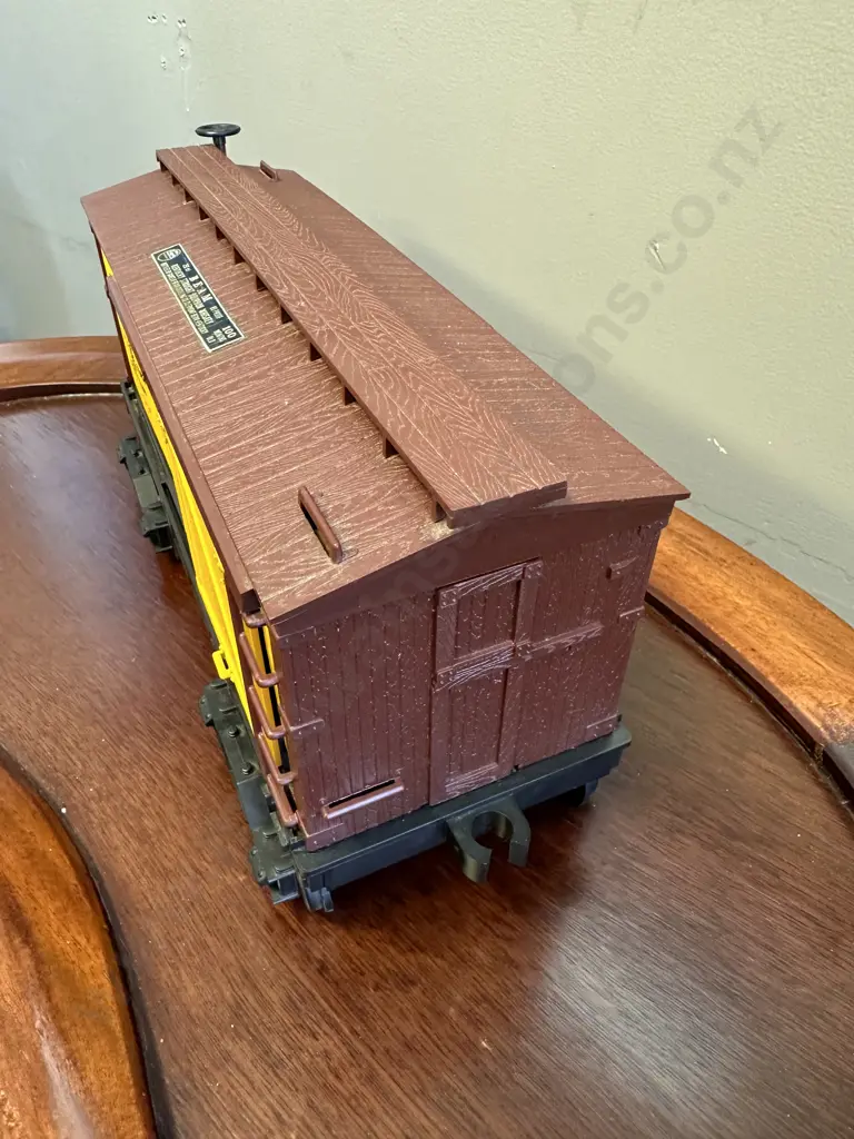 Vintage Jim Beam Decanter - Jim Beam Jersey & Western Railway Yellow Box Car, Sliding Doors, Regal China Image 1++