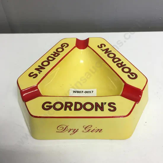 Vintage Gordon's Dry Gin Carltonware Advertising Ashtray, Red & Yellow