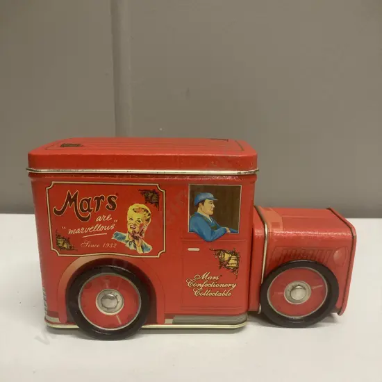 Rare Limited Edition Mars Chocolate Vintage Red Truck Confectionary Tin, Late 1990s, H10.5 W18 D8cm