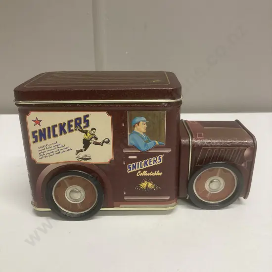 Rare Limited Edition Snickers Collectables Vintage Brown Truck, Confectionary Tin, Late 1990s, H10.5 W18 D8cm
