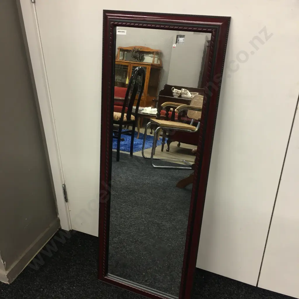 Ornate Wooden Framed Wall Mirror, 97 x 37cm Image 1++