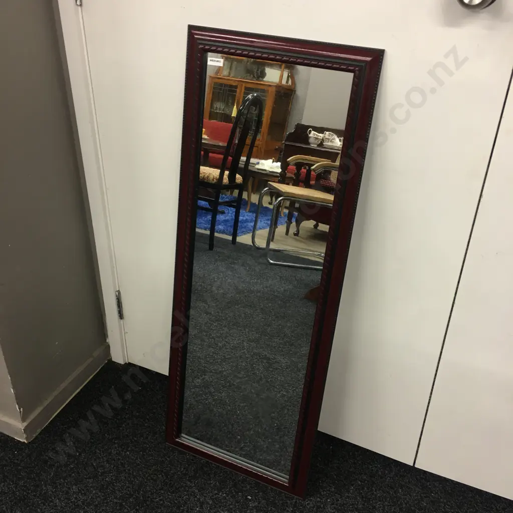 Ornate Wooden Framed Wall Mirror, 97 x 37cm Image 1++