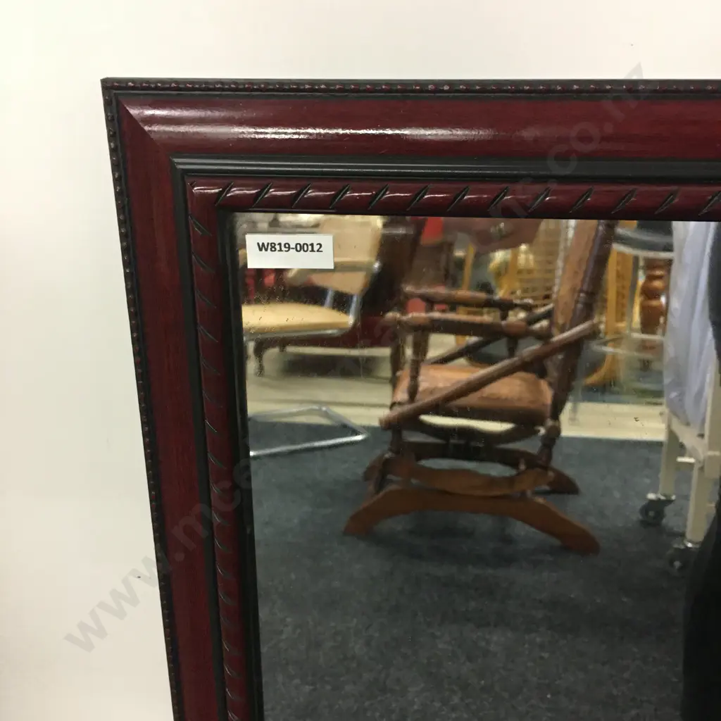 Ornate Wooden Framed Wall Mirror, 97 x 37cm Image 1++