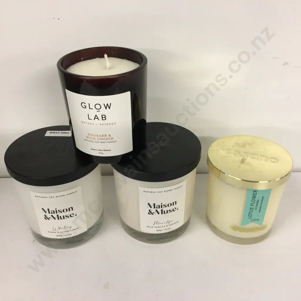 Maison & Muse Soy Blend Candles x 2, Essano Lotus Flower & Glow Lab Candles Image 1++